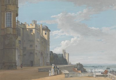 The North Terrace, Windsor Castle, Looking West by Paul Sandby